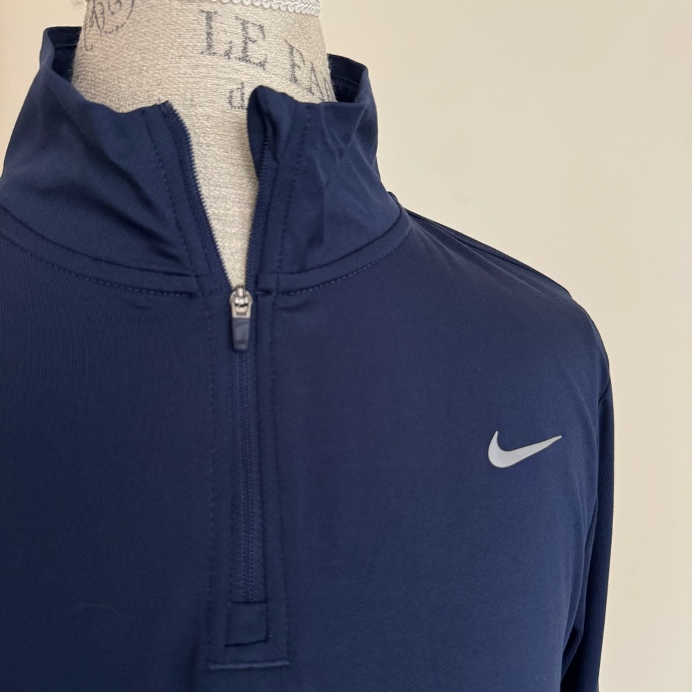 Nike Dark Blue Dri- fit Quarter-Zip Top